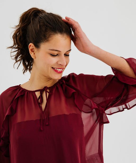 Blouse en voile à manches 3/4 et volants femme vue2 - GEMO(FEMME PAP) - GEMO