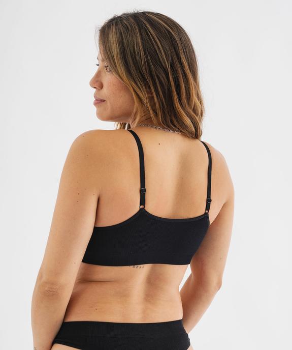 Brassière à fines bretelles en maille côtelée femme vue6 - GEMO(HOMWR FEM) - GEMO