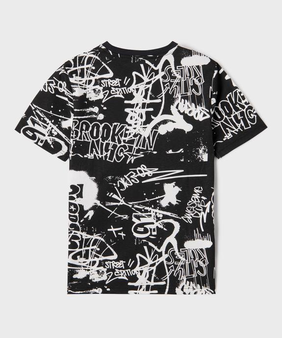 Tee-shirt manches courtes à motifs graffiti garçon vue3 - GEMO 4G GARCON - GEMO