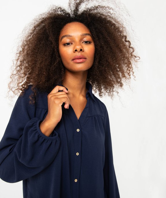 Chemise unie à manches longues femme vue2 - GEMO(FEMME PAP) - GEMO