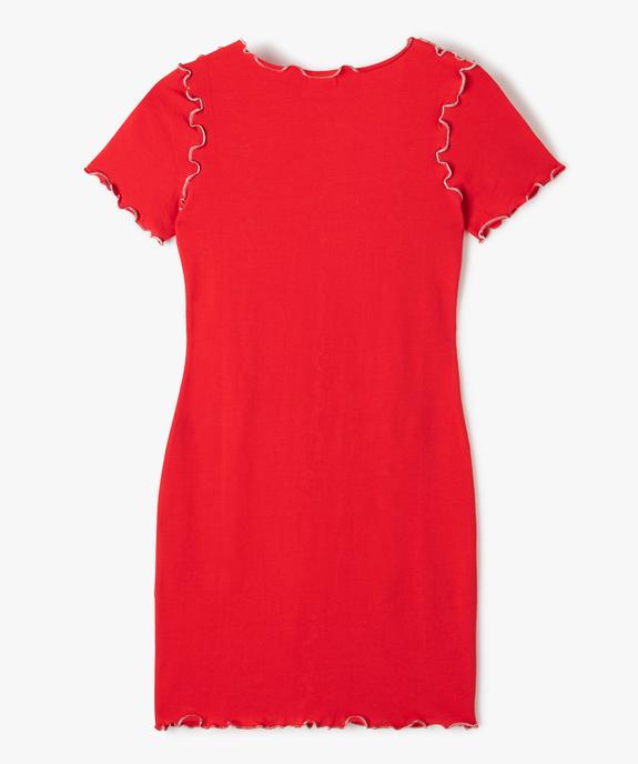 Robe fille à manches courtes avec fronces scintillantes vue3 - GEMO (JUNIOR) - GEMO