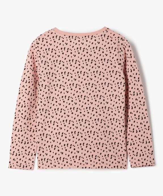 Tee-shirt fille à pois et motif en relief vue3 - GEMO (ENFANT) - GEMO