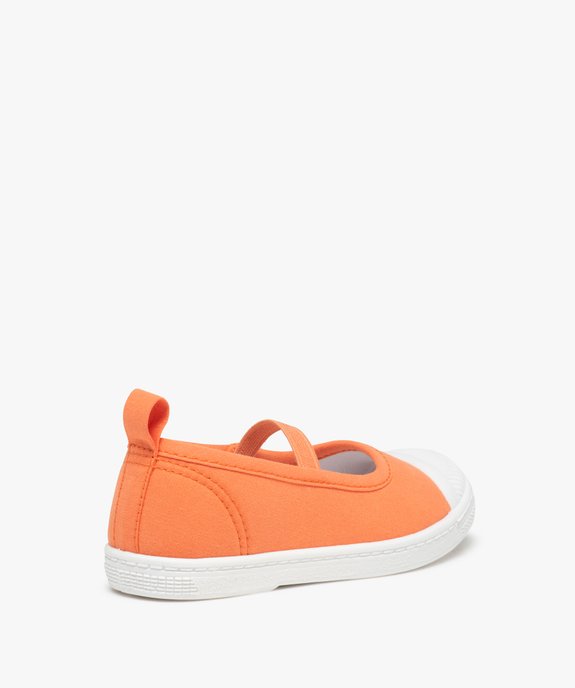 Ballerines fille en toile unie et bout renforcé vue4 - GEMO (ENFANT) - GEMO