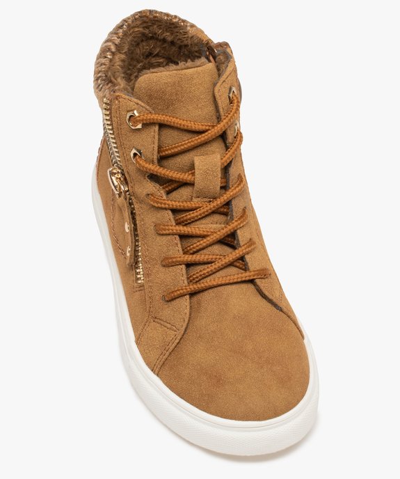 Baskets fille mid-cut fourrées à col en maille  vue5 - GEMO (ENFANT) - GEMO