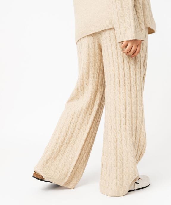 Pantalon large en maille torsadée femme grande taille vue3 - GEMO (G TAILLE) - GEMO