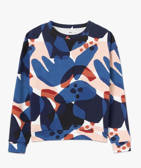 Sweat femme molletonné avec motifs abstraits vue5 - GEMO(FEMME PAP) - GEMO
