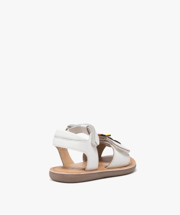 Sandales bébé fille en cuir avec brides scratch et animal en perles fantaisie - MOD8 vue4 - MOD8 - GEMO