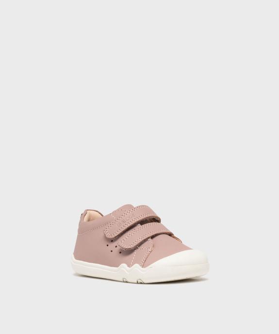 Chaussures de marche en cuir fermeture scratch bébé fille - Geox vue2 - GEOX - GEMO