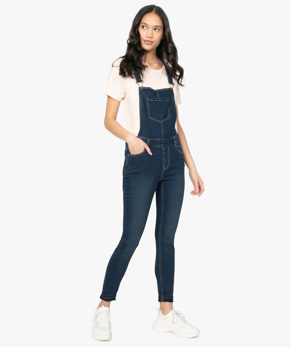 Salopette en jean pour femme coupe slim vue1 - GEMO (JEAN) - GEMO