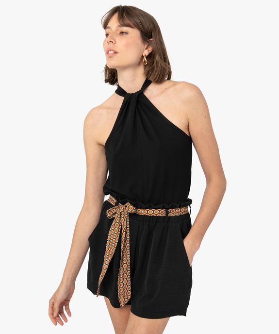 Débardeur femme avec encolure américaine noué devant vue1 - GEMO(FEMME PAP) - GEMO