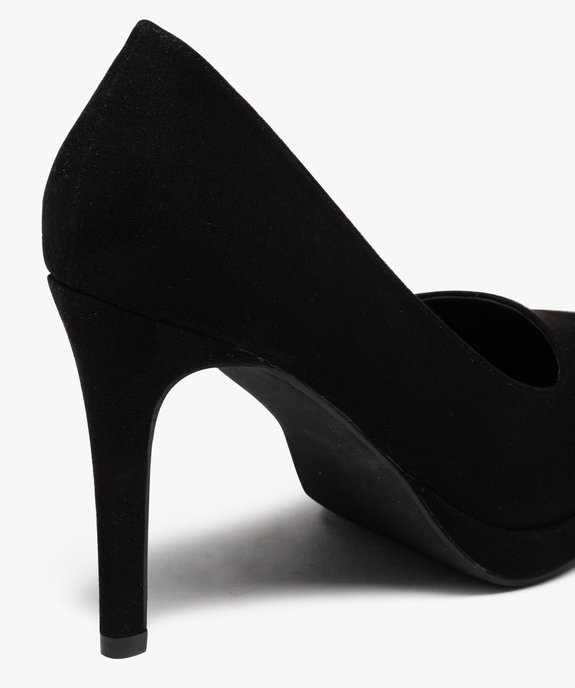 Escarpins femme unis à talon haut en suédine vue6 - GEMO(URBAIN) - GEMO