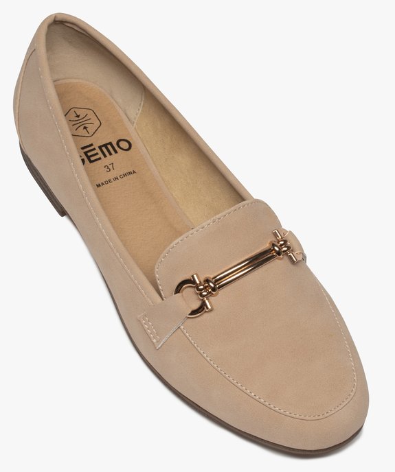 Mocassins femme à talon plat avec barrette métallique vue5 - GEMO (CASUAL) - GEMO