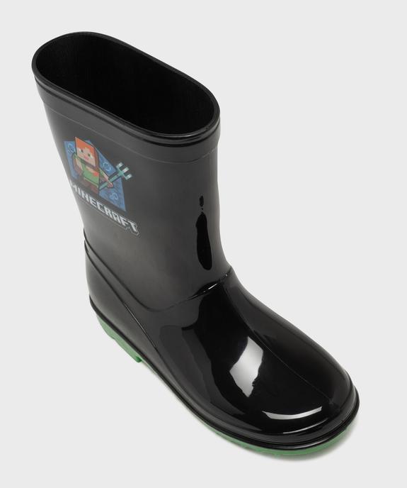 Bottes de pluie à semelle crantée imprimées garçon - Minecraft vue5 - MINECRAFT - GEMO