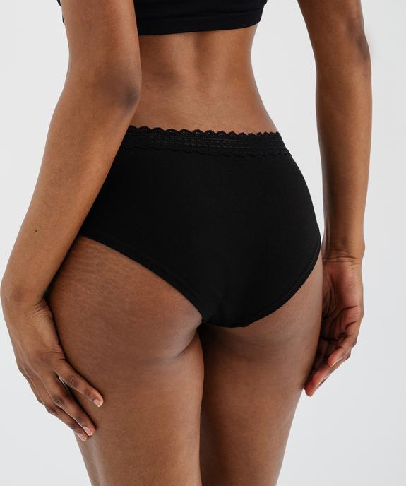 Shorty uni en coton stretch avec ceinture en dentelle femme (lot de 2) vue3 - GEMO 4G FEMME - GEMO