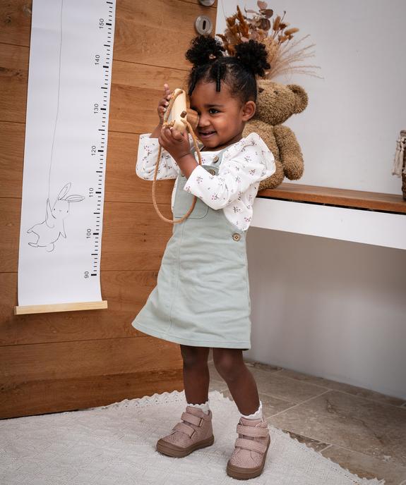 Ensemble 2 pièces bébé fille robe salopette et tee-shirt vue6 - GEMO 4G BEBE - GEMO