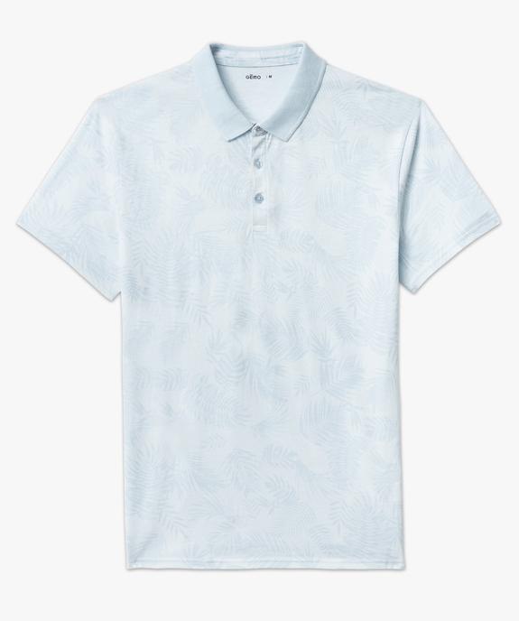 Polo manches courtes à fines rayures et motif feuillage homme  vue4 - GEMO (HOMME) - GEMO