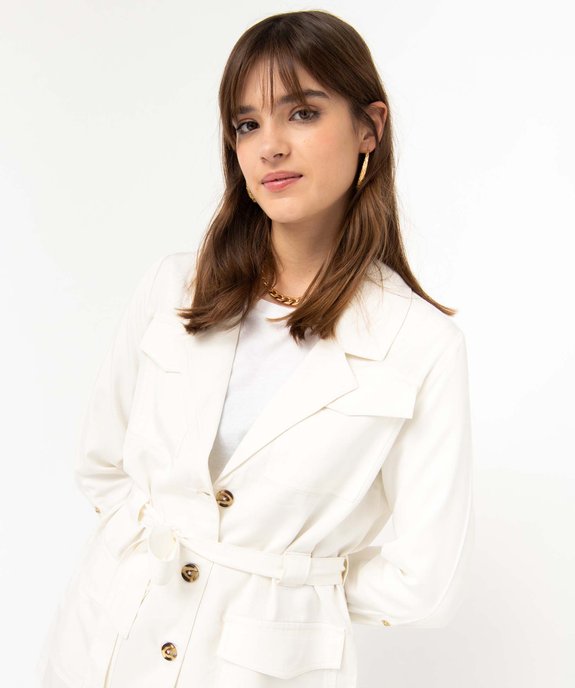 Veste femme en Lyocell avec ceinture vue1 - GEMO 4G FEMME - GEMO