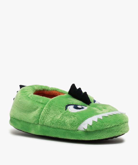 Chaussons garçon peluche avec écailles de dinosaure vue2 - GEMO 4G GARCON - GEMO