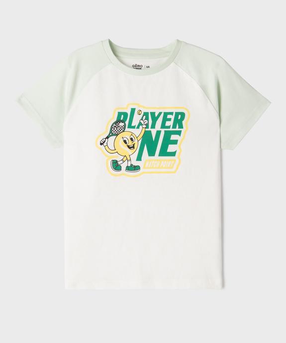 Tee-shirt manches courtes raglan imprimé tennis garçon vue1 - GEMO 4G GARCON - GEMO