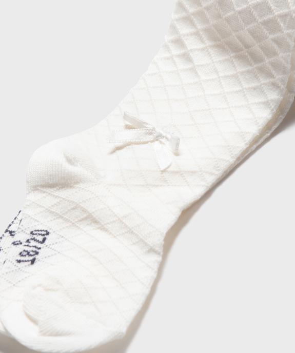 Collant chaud en maille fantaisie avec noeud bébé fille - LuluCastagnette vue2 - LULUCASTAGNETTE - GEMO