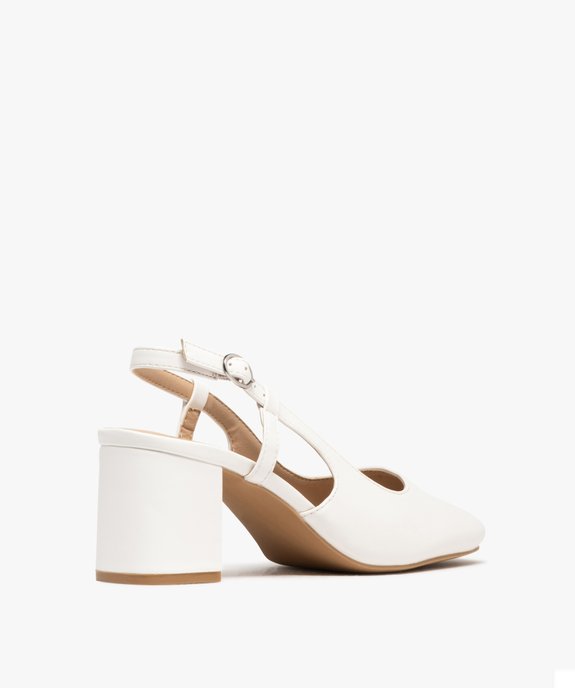 Escarpins sling-back à talon large et bout carré femme vue12 - FOLLOW ME - GEMO