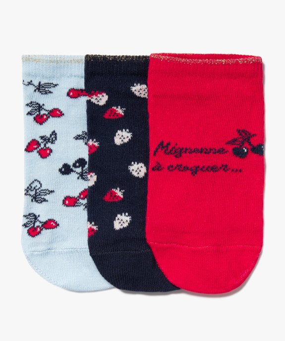 Chaussettes courtes à motif fruits et paillettes fille vue1 - GEMO (ENFANT) - GEMO
