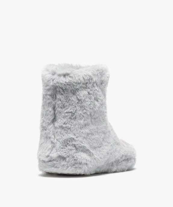 Chaussons fille boots brodés bébé phoque vue4 - GEMO 4G FILLE - GEMO