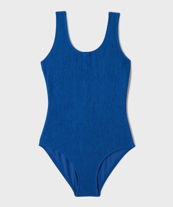 Maillot de bain 1 pièce texturé fille vue1 - GEMO (JUNIOR) - GEMO
