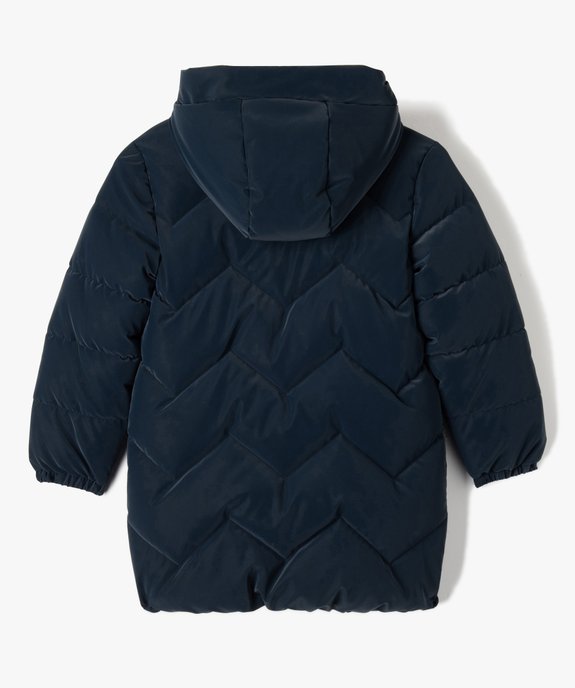 Manteau fille matelassé doublé peluche à capuche vue4 - GEMO 4G FILLE - GEMO