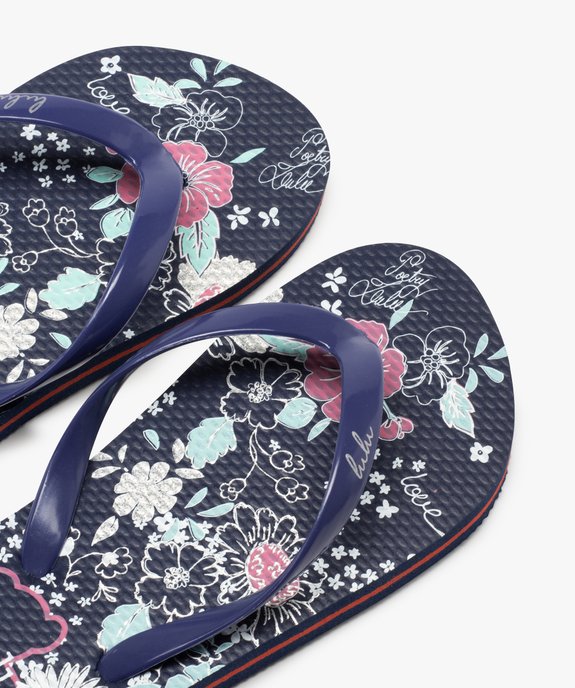 Tongs fille à semelle imprimée fleurs – LuluCastagnette vue3 - LULU CASTAGNETT - GEMO
