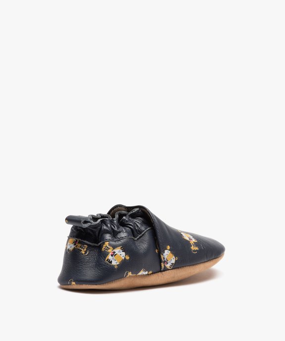 Chaussons bébé garçon en cuir souple imprimé tigres vue4 - GEMO 4G BEBE - GEMO