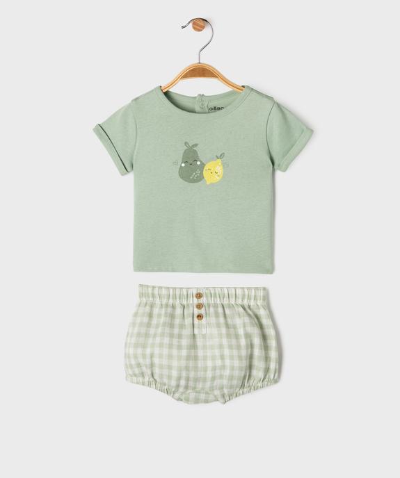Ensemble 2 pièces bébé tee-shirt et short vue3 - GEMO(BB COUCHE) - GEMO