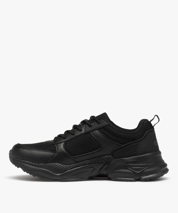 Baskets homme style running unies multi-matières vue3 - GEMO (SPORTSWR) - GEMO