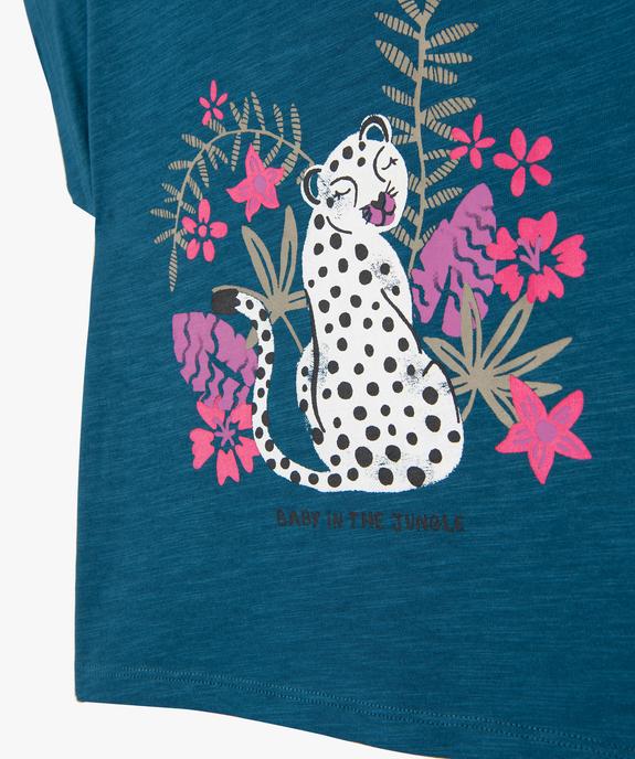 Tee-shirt fille avec motif sur le buste et boutons sur l’épaule vue3 - GEMO 4G FILLE - GEMO