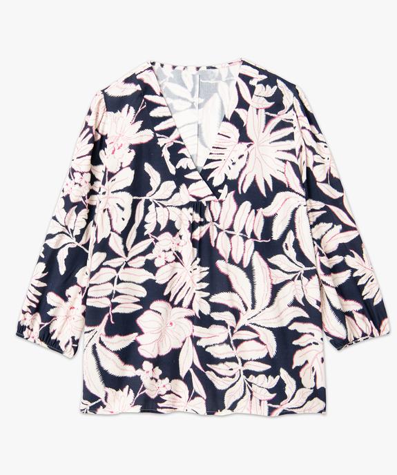 Blouse manches longues en viscose fleurie femme grande taille vue4 - GEMO (G TAILLE) - GEMO