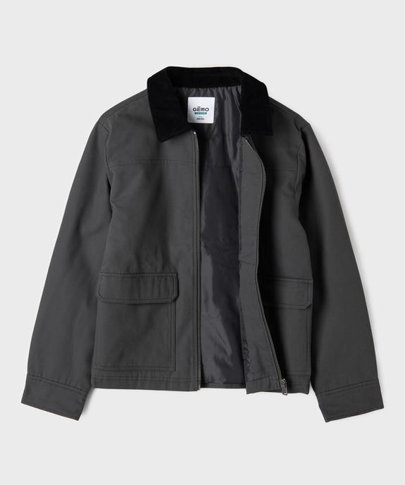 Veste zippée matelassée à col velours garçon vue5 - GEMO 4G GARCON - GEMO