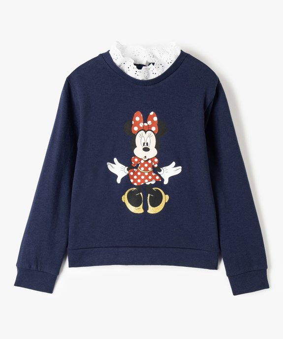 Sweat fille Minnie à col dentelle et paillettes - Disney vue1 - MINNIE - GEMO