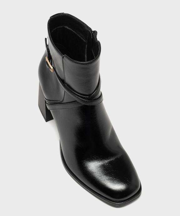Boots à vernis mat, bout carré et talon trapèze femme - LuluCastagnette vue5 - LULUCASTAGNETTE - GEMO