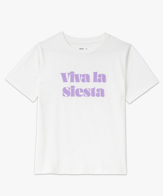 Tee-shirt manches courtes à message femme vue4 - GEMO(FEMME PAP) - GEMO