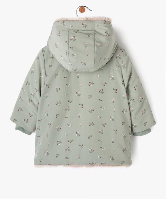 Blouson à capuche doublure fourrure imitation bébé fille vue4 - GEMO 4G BEBE - GEMO
