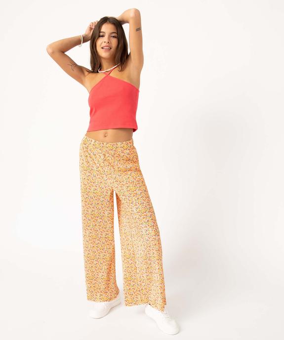 Pantalon femme ample plissé à fleurs vue1 - GEMO(FEMME PAP) - GEMO