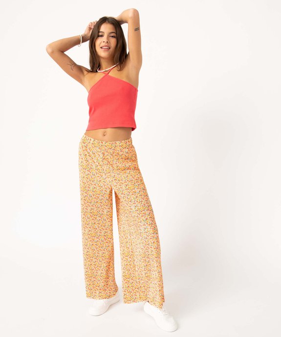 Pantalon femme ample plissé à fleurs vue1 - GEMO(FEMME PAP) - GEMO