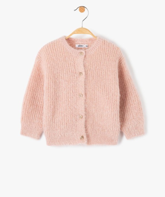 Gilet bébé fille en maille douce pailletée vue1 - GEMO(BEBE DEBT) - GEMO