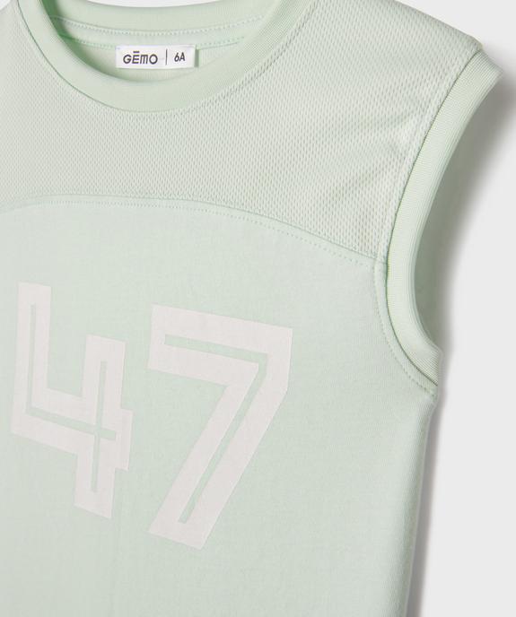 Débardeur de sport en mesh et jersey garçon vue2 - GEMO 4G GARCON - GEMO