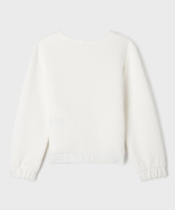 Sweat zippé en maille fantaisie fille vue3 - GEMO (ENFANT) - GEMO