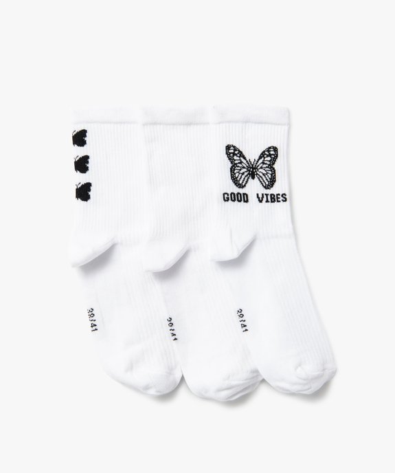 Chaussettes à motifs papillons femme (lot de 3) vue1 - GEMO(HOMWR FEM) - GEMO