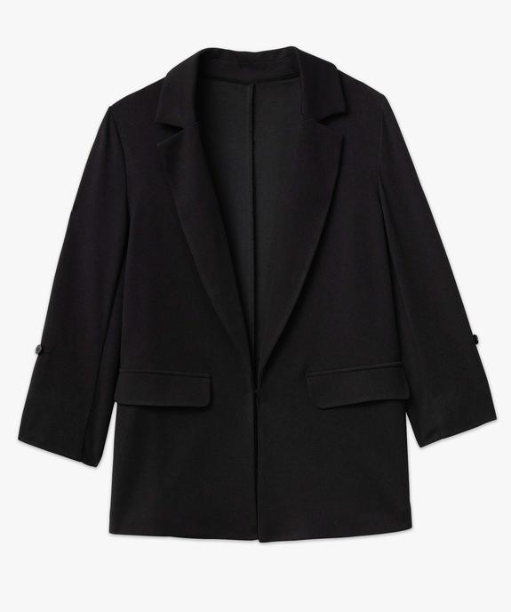 Veste droite en maille stretch manches 3/4 unie femme vue4 - GEMO(FEMME PAP) - GEMO