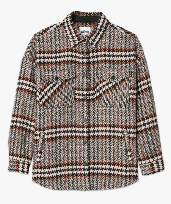 Veste femme forme chemise effet tweed vue4 - GEMO(FEMME PAP) - GEMO