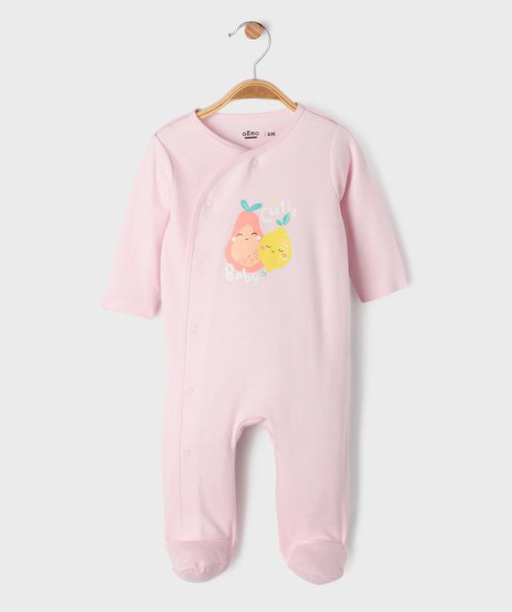 Pyjama à ouverture devant en jersey de coton bébé vue1 - GEMO 4G BEBE - GEMO