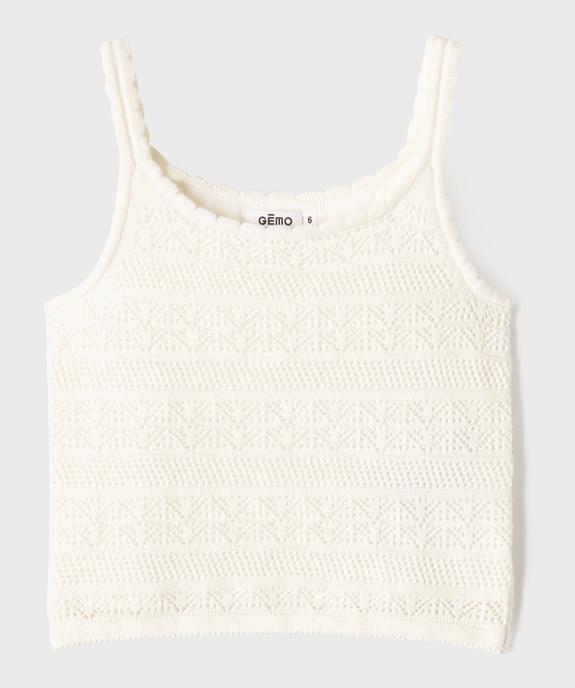Débardeur court en coton brodé fille vue1 - GEMO (ENFANT) - GEMO